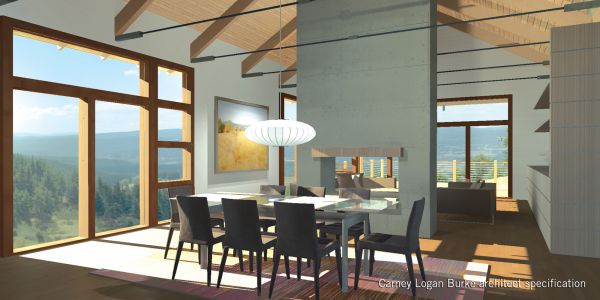 Modern Collection - Dining Area with Fireplace Room Division