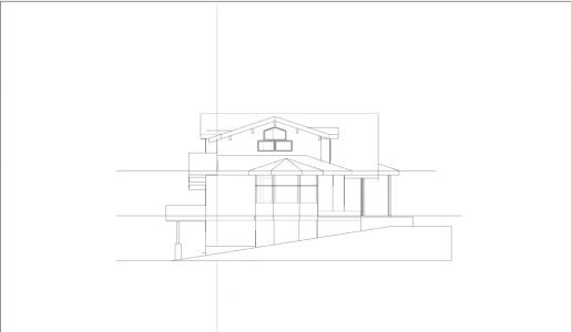 Crested Butte Ski Home - White Rendering Right Elevation (North)