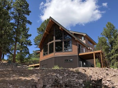 Ridgway, CO - Chalet - Completed Exterior View of Great Room from Elevation